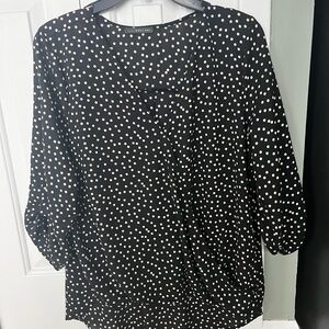 Black and White Polka Dot Women's Top